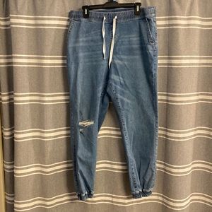 Lane Bryant denim joggers.